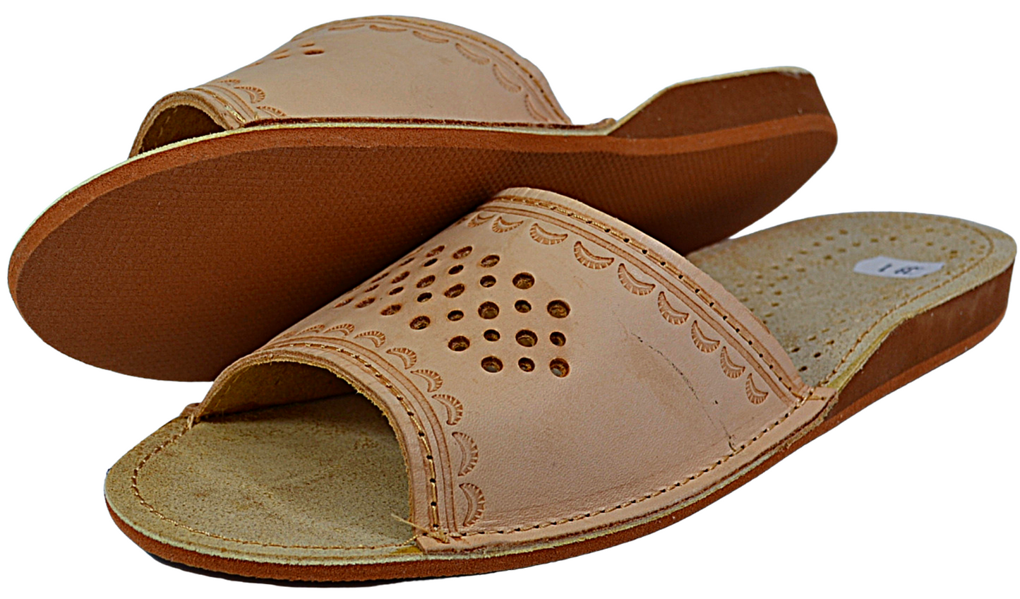 Anti-slip EVA rubber outsole of women's traditional sheepskin leather barefoot mules - The Leather Gift Co