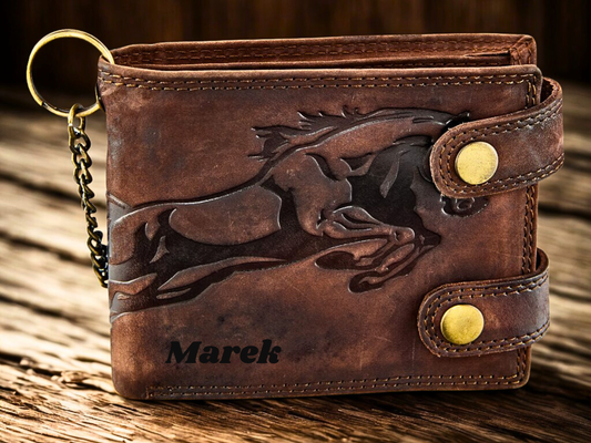 Personalized leather wallet for men I RFID protection