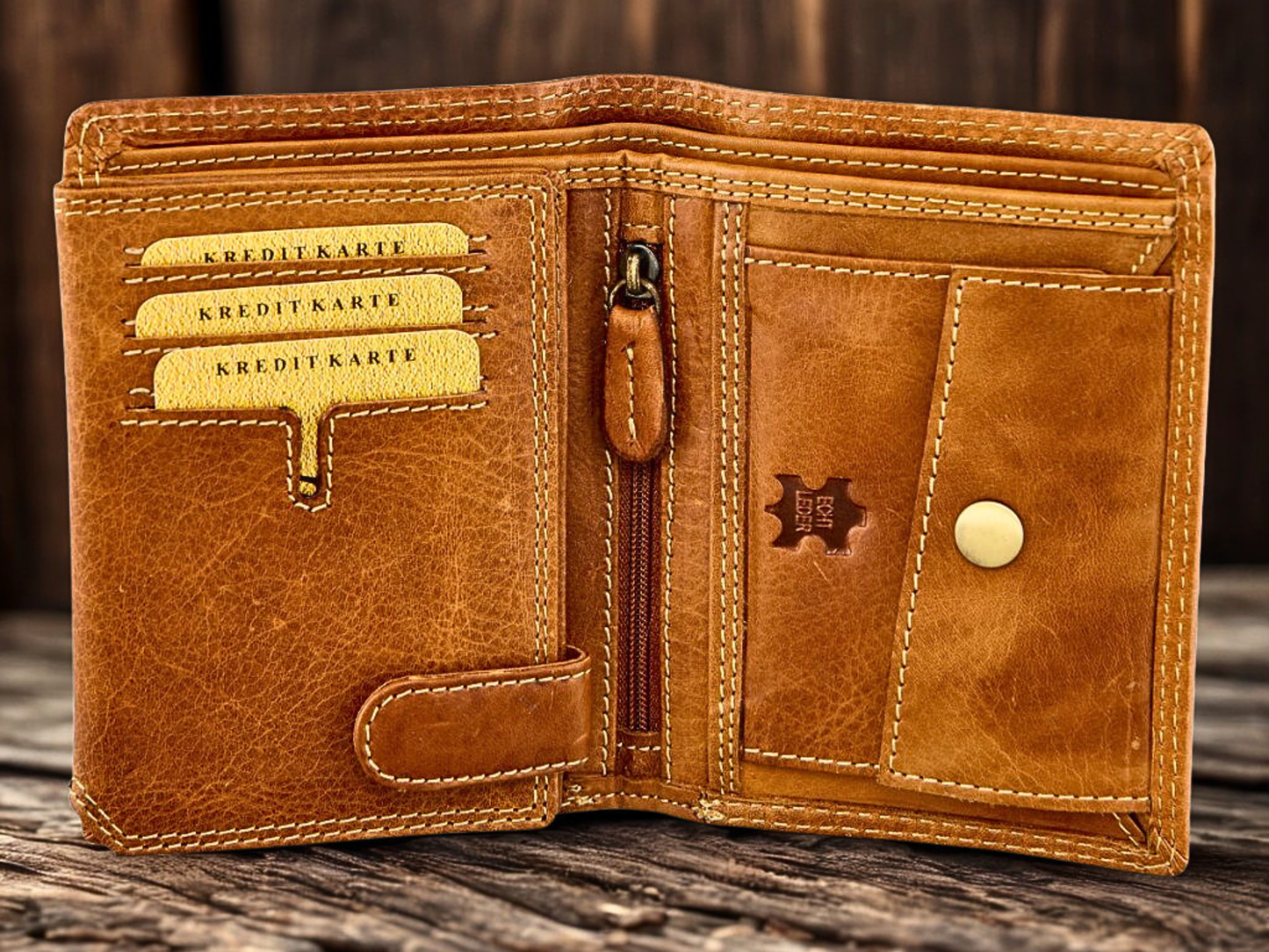 RFID protected buffalo leather wallet