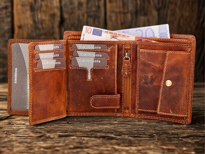 Buffalo leather wallet gift-ready packaging