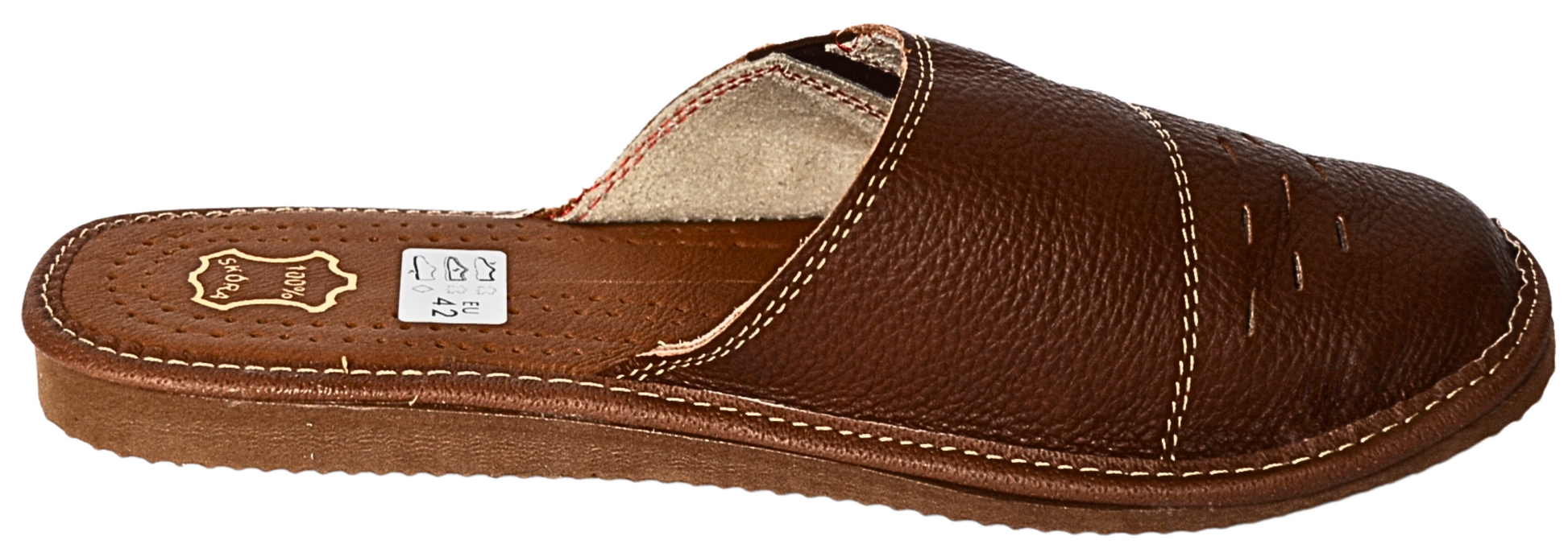 Men's handmade leather slippers Poland - closed toe slip-on mule with wide toe box