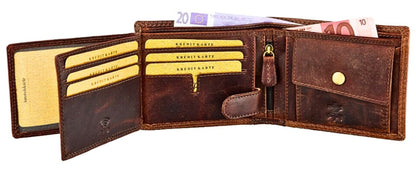Tough genuine leather men's wallet eagle design 11 slots secret pocket anniversary gift | The Leather Gift Co