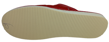 Cushioned sheepskin insole of women's red leather house slippers, warm and breathable - The Leather Gift Co