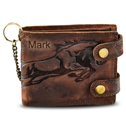 Personalised RFID Water Buffalo Bifold Wallet for Men | Leather Anniversary Gift