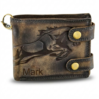Personalised RFID Water Buffalo Bifold Wallet for Men | Leather Anniversary Gift