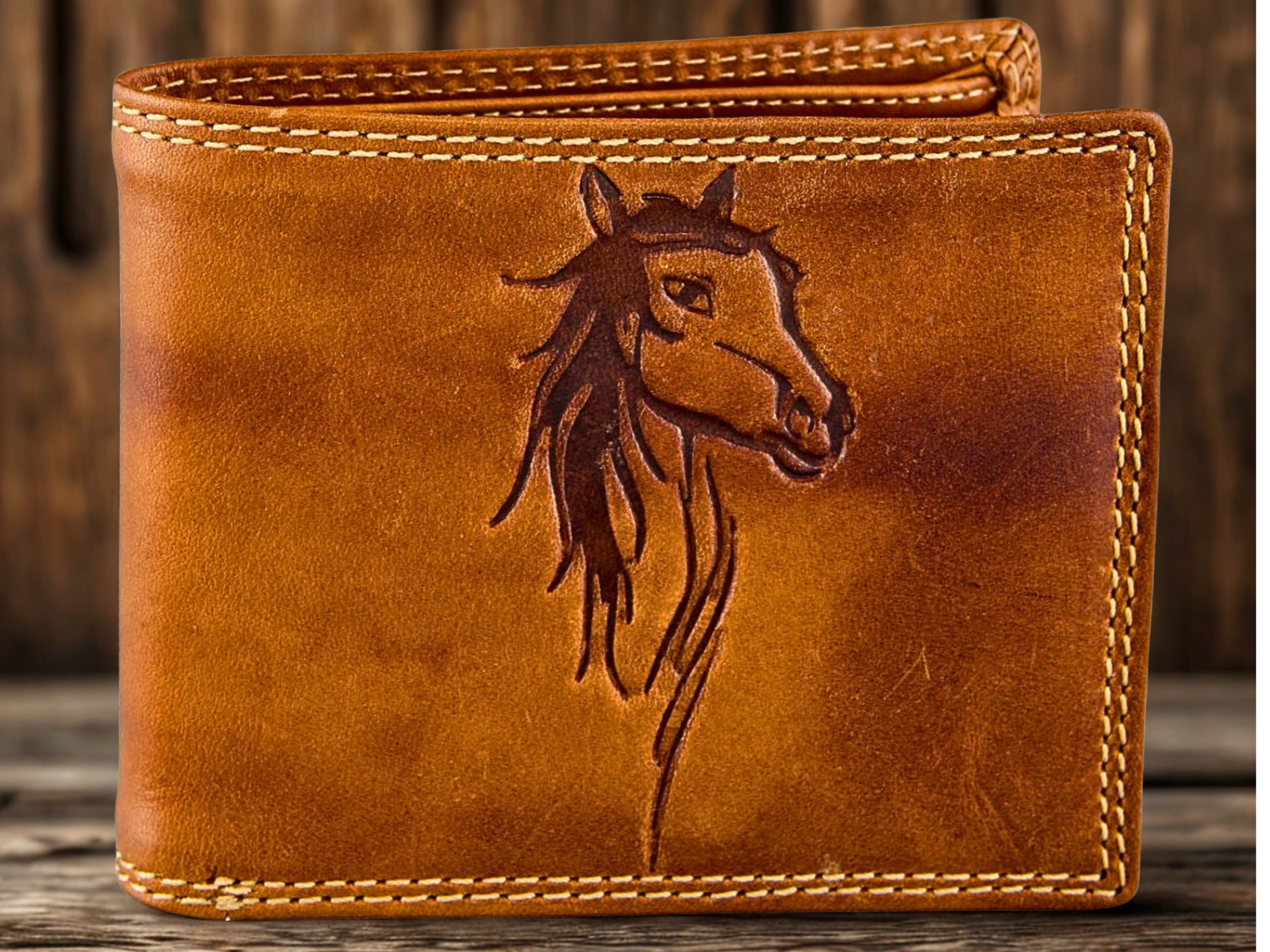 Personalized water buffalo leather wallet men minimalist durable handmade gift | The Leather Gift Co