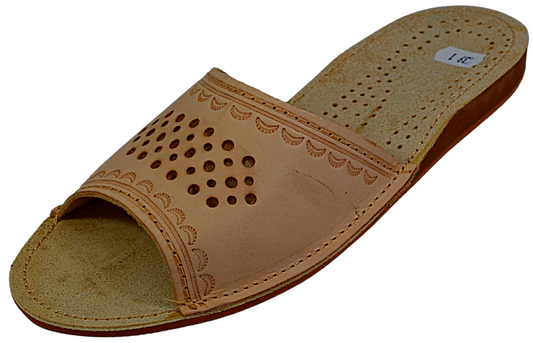 Handmade women's sheepskin leather house sandals, lightweight EVA anti-slip sole, barefoot slip-on - The Leather Gift Co