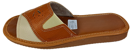 Ladies' sheepskin leather open toe flip flops, cushioned sheepskin insole, easy slip-on style - The Leather Gift Co