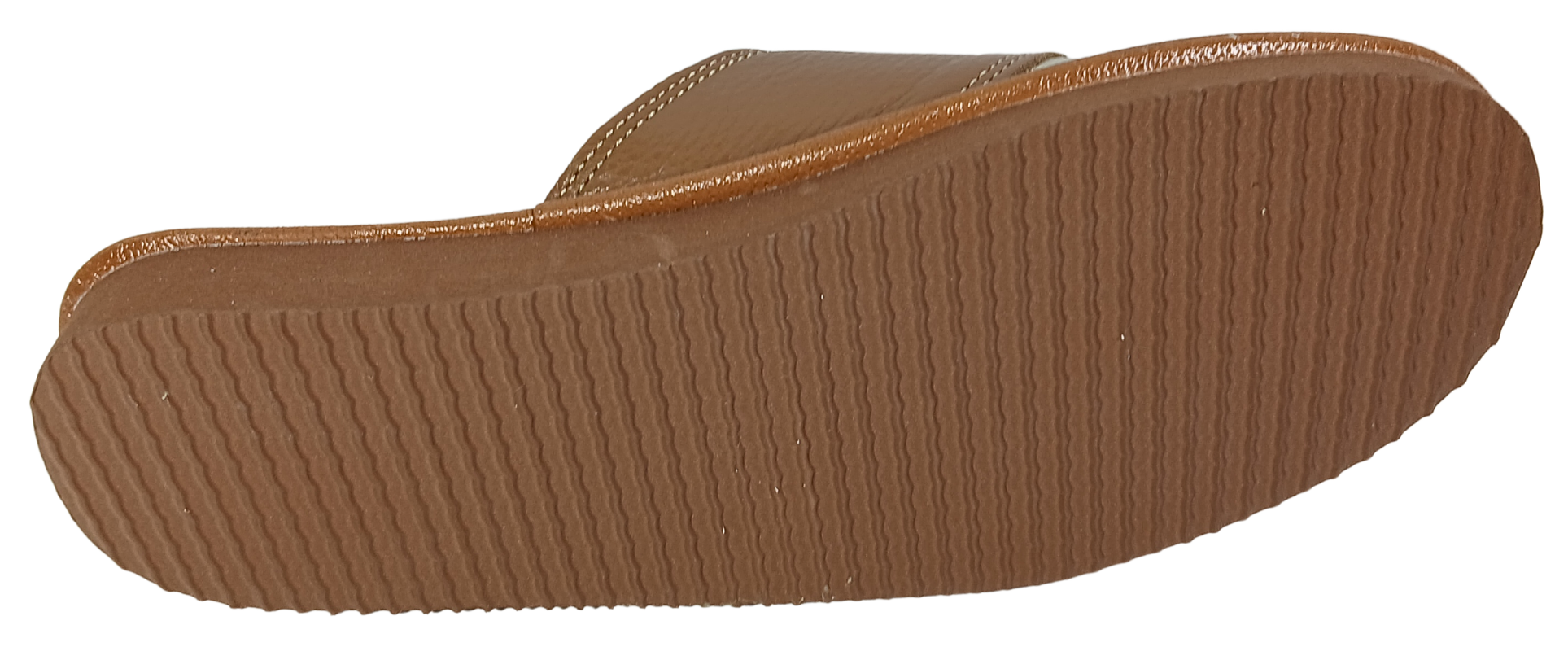 Close-up of full grain leather upper on women's handmade closed toe house mules - The Leather Gift Co