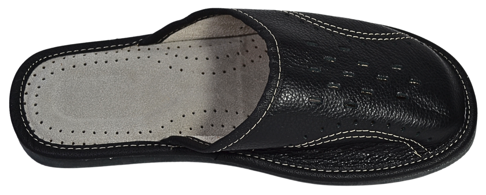Men's leather indoor clogs, closed toe design, rubber outsole, handmade in Europe - The Leather Gift Co