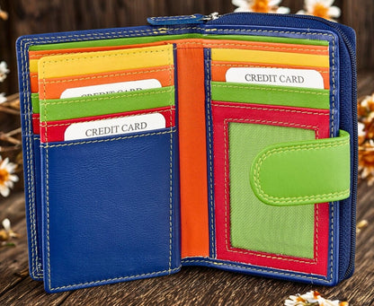 Women's leather zip-around wallet – perfect Mother's Day or anniversary gift