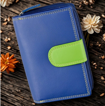 Personalized engraving detail on women's Nappa leather zip-around wallet