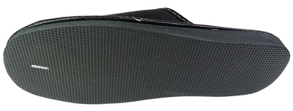 Men's black leather indoor slippers, open toe slip-on chappal, made in Poland - The Leather Gift Co