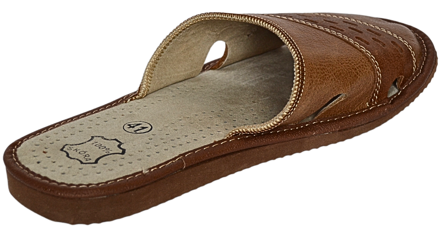 Men's handmade sheepskin slippers - breathable natural sheepskin keeps feet warm