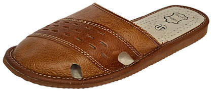 Closed toe sheepskin slippers for men - slip-on mule style for all-day home comfort