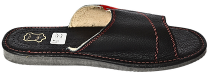 Rubber sole with traction pattern, men's leather indoor sandals - The Leather Gift Co
