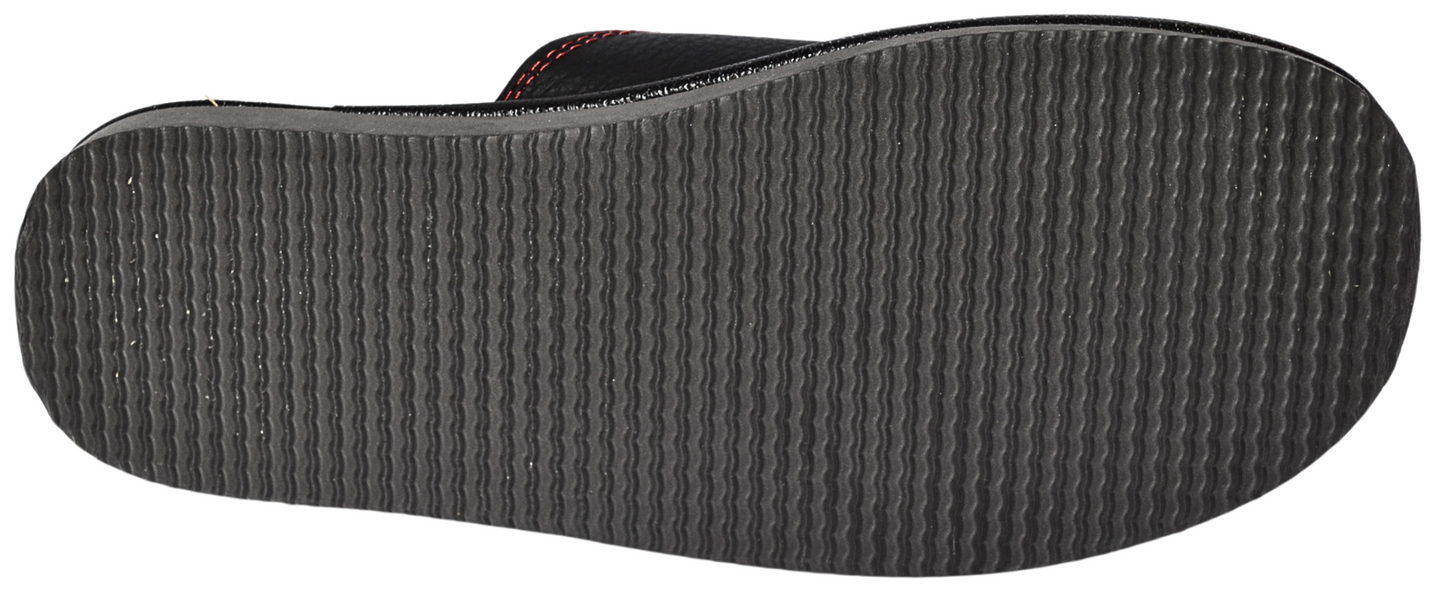 Flexible rubber sole with traction pattern on men's leather indoor sandals - The Leather Gift Co