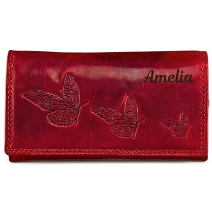 Women's buffalo leather wallet zip-around phone pocket 3 zipper compartments gift | The Leather Gift Co