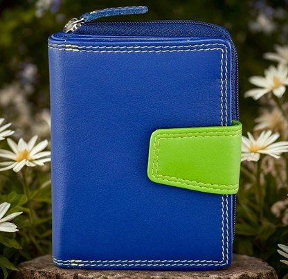 Handmade women's leather wallet flap closure 12.5x9cm personalized luxury gift for her | The Leather Gift Co