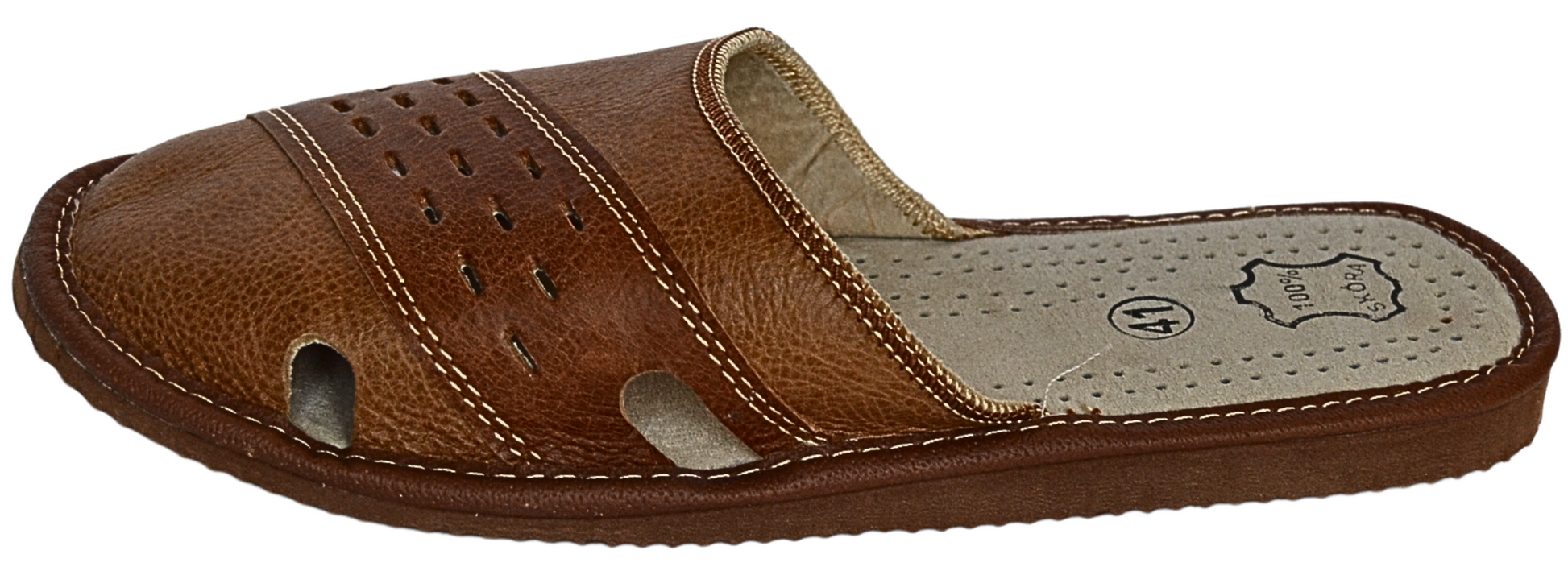 Men's sheepskin slippers side view - soft genuine sheepskin upper and cushioned insole