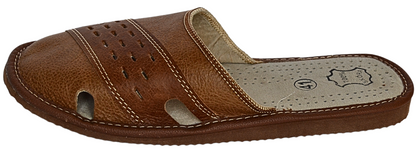 Men's sheepskin slippers side view - soft genuine sheepskin upper and cushioned insole